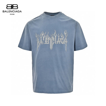 Balenciaga Flame Graphic T-Shirt (Blue)