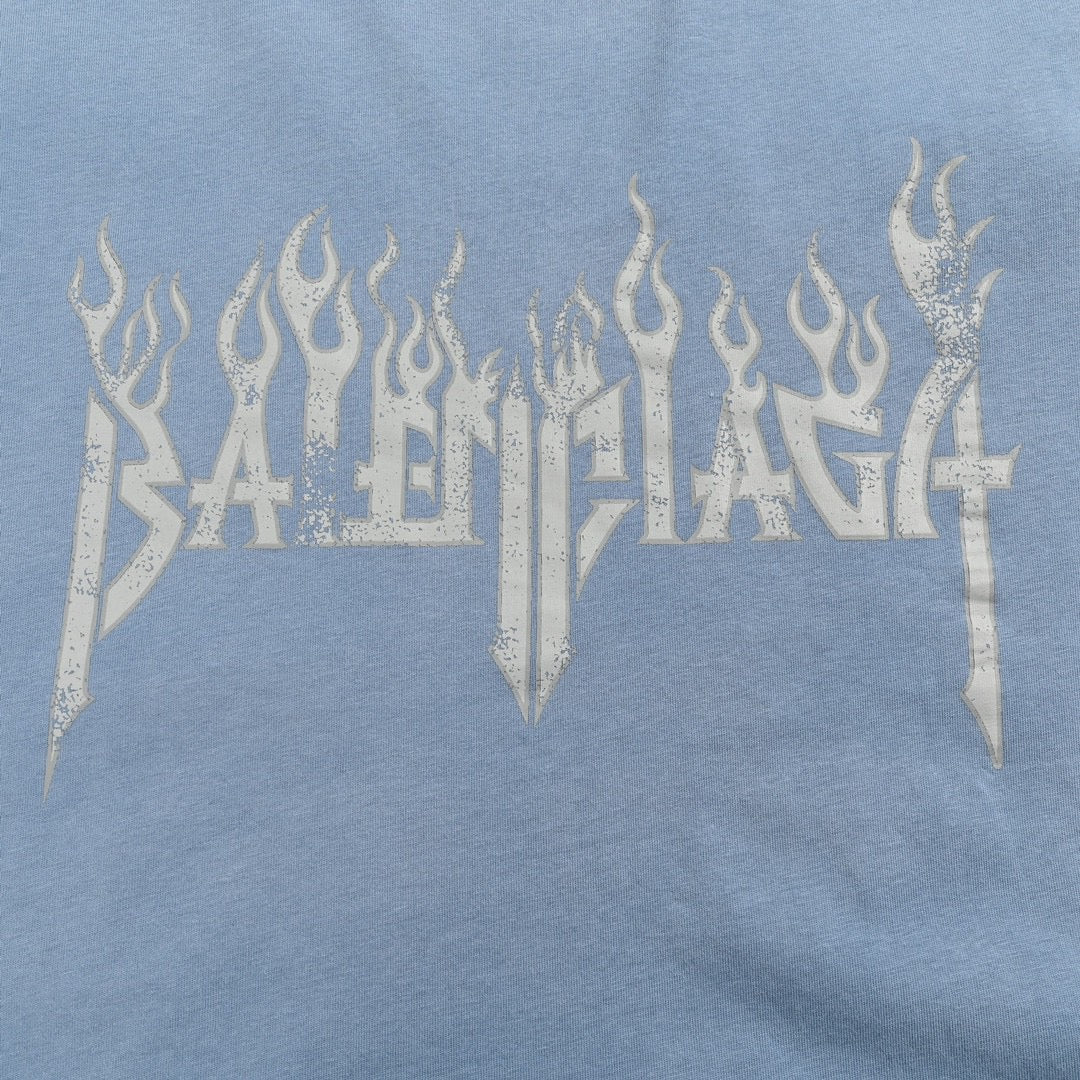 Balenciaga Flame Logo T-Shirt (Blue)