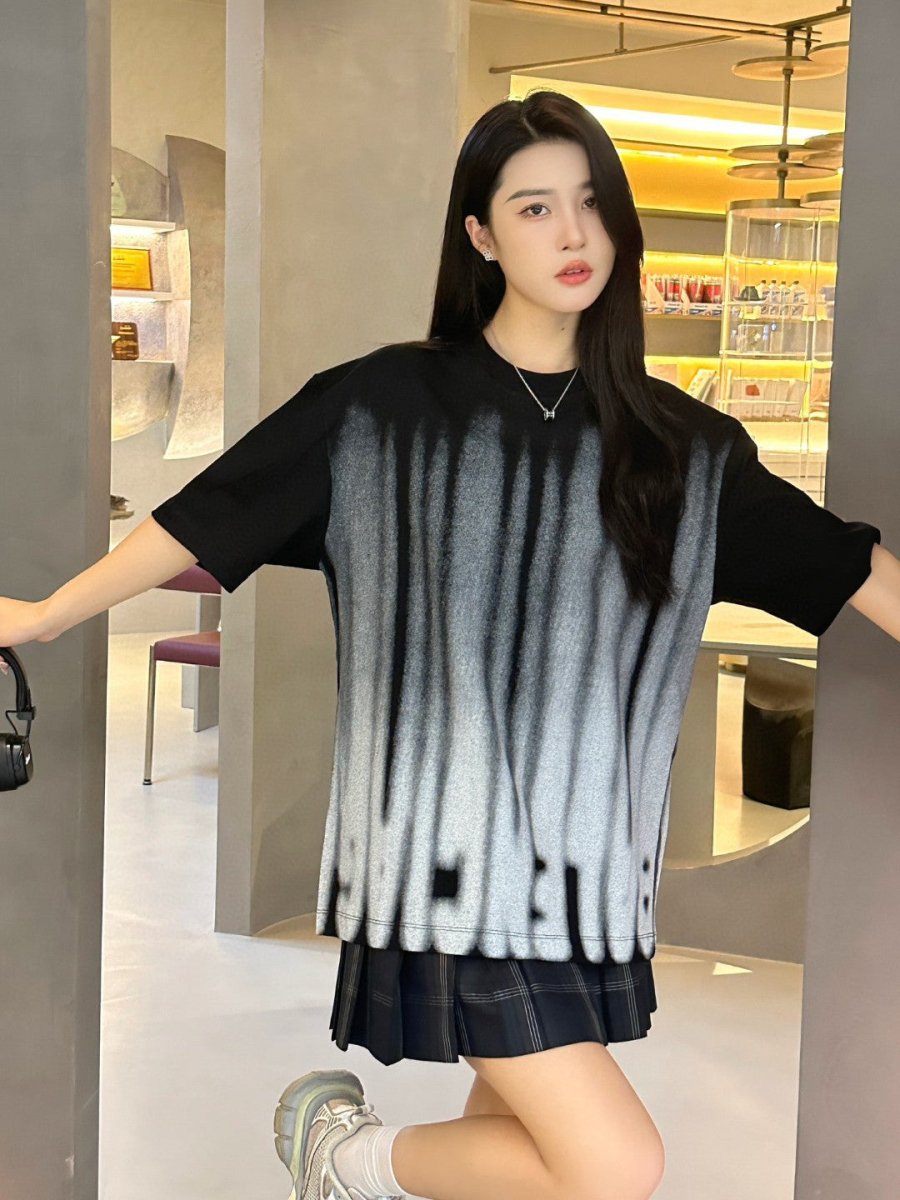 Balenciaga Gradient Stripe Black T-Shirt