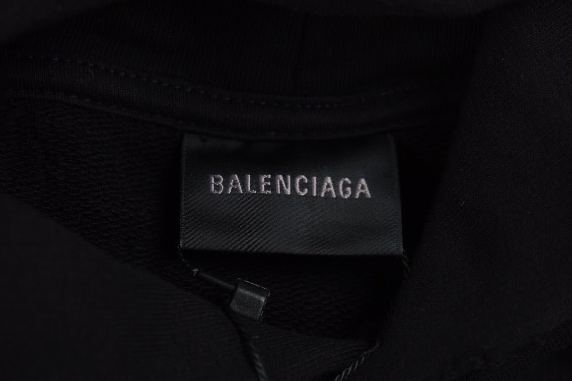 BALENCIAGA GRAFFITI LOGO HOODIE BLACK