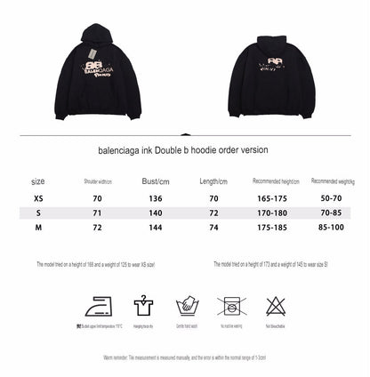 BALENCIAGA GRAFFITI LOGO HOODIE BLACK