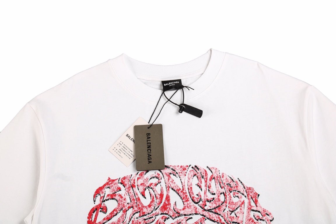 BALENCIAGA GRAFFITI LOGO T-SHIRT WHITE