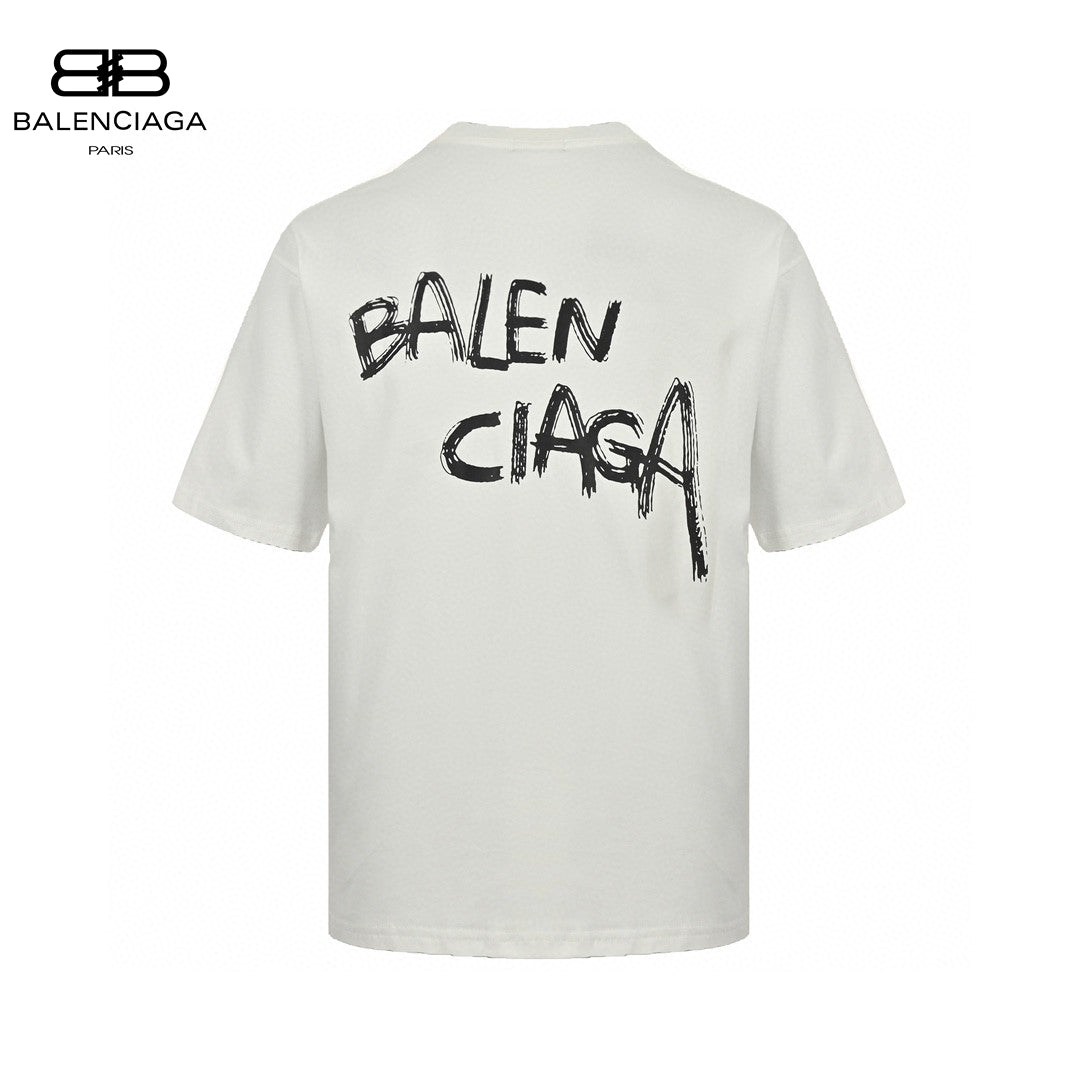 Balenciaga Graffiti Logo White T-Shirt