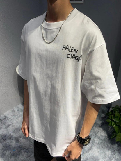 Balenciaga Graffiti Logo White T-Shirt