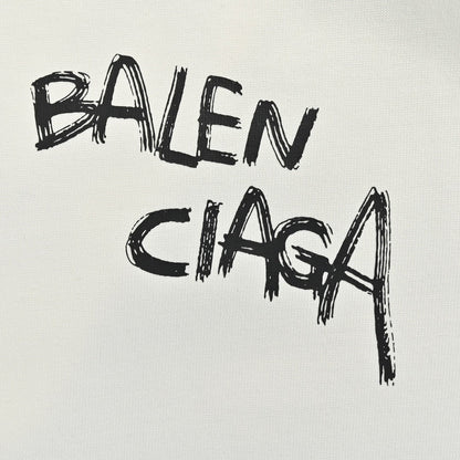 Balenciaga Graffiti Logo White T-Shirt