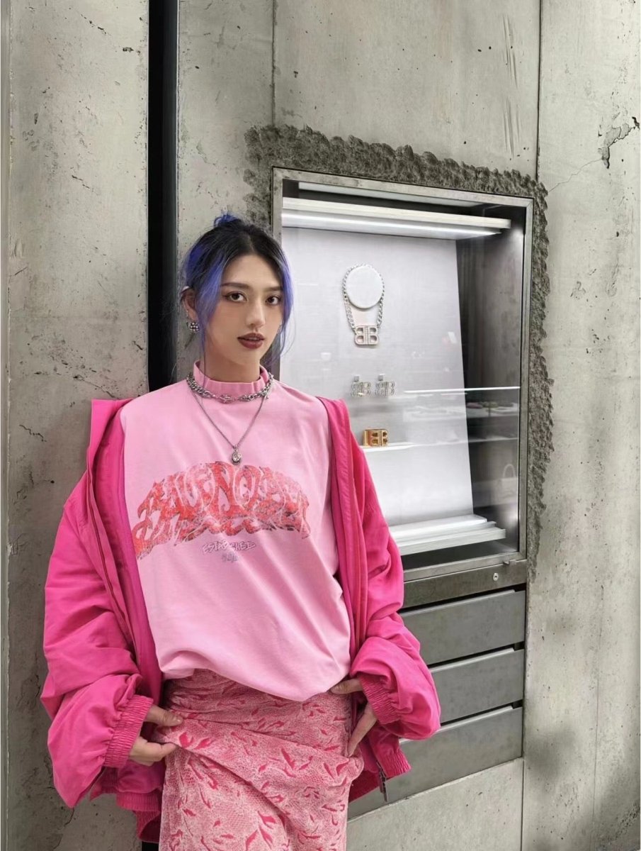 BALENCIAGA GRAFFITI T-SHIRT PINK