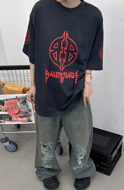 Balenciaga Graphic Logo T-Shirt (Black)