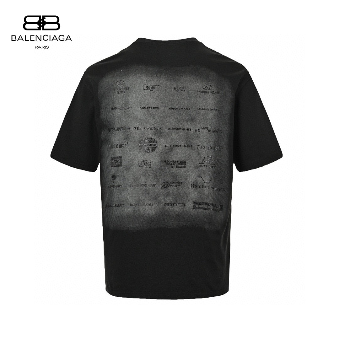 Balenciaga Graphic Print T-Shirt (Black)