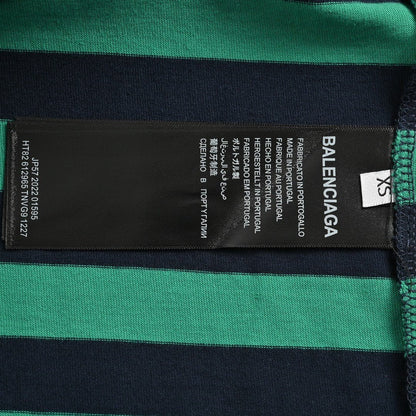 Balenciaga Green and Black Striped T-Shirt