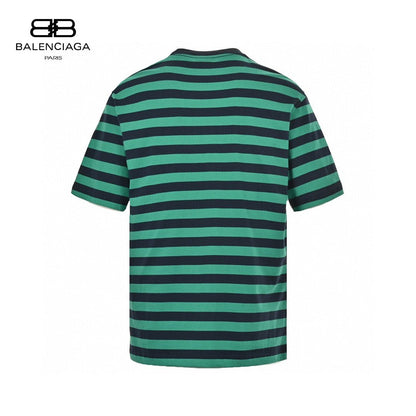 Balenciaga Green and Black Striped T-Shirt