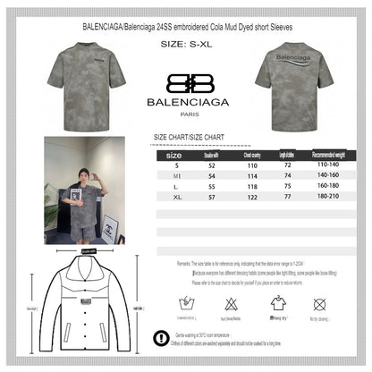 Balenciaga Grey Tie-Dye T-Shirt