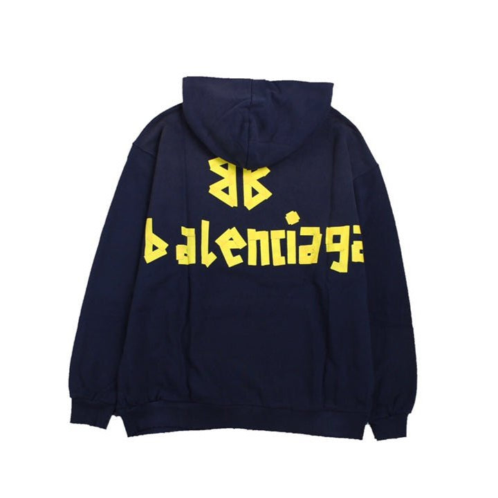 BALENCIAGA ALTERNATIVE LOGO HOODIE NAVY