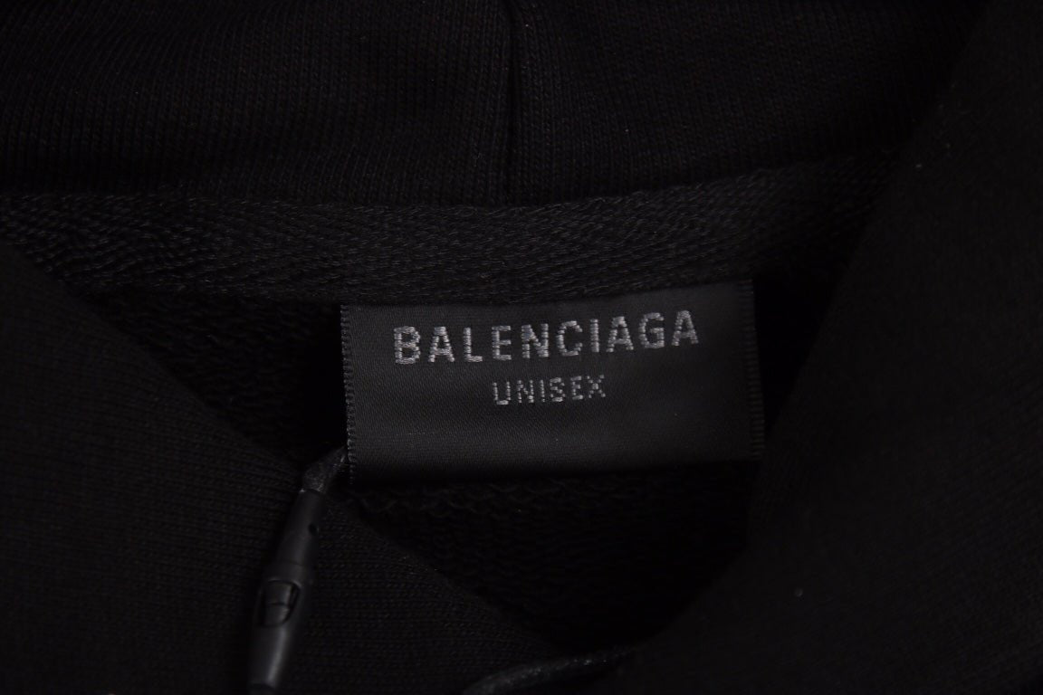 BALENCIAGA LOGO HOODIE BLACK