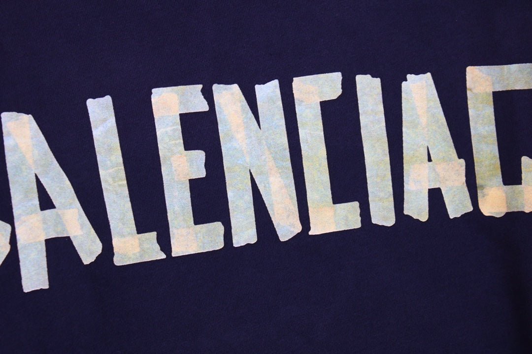 BALENCIAGA ALTERNATIVE LOGO HOODIE NAVY