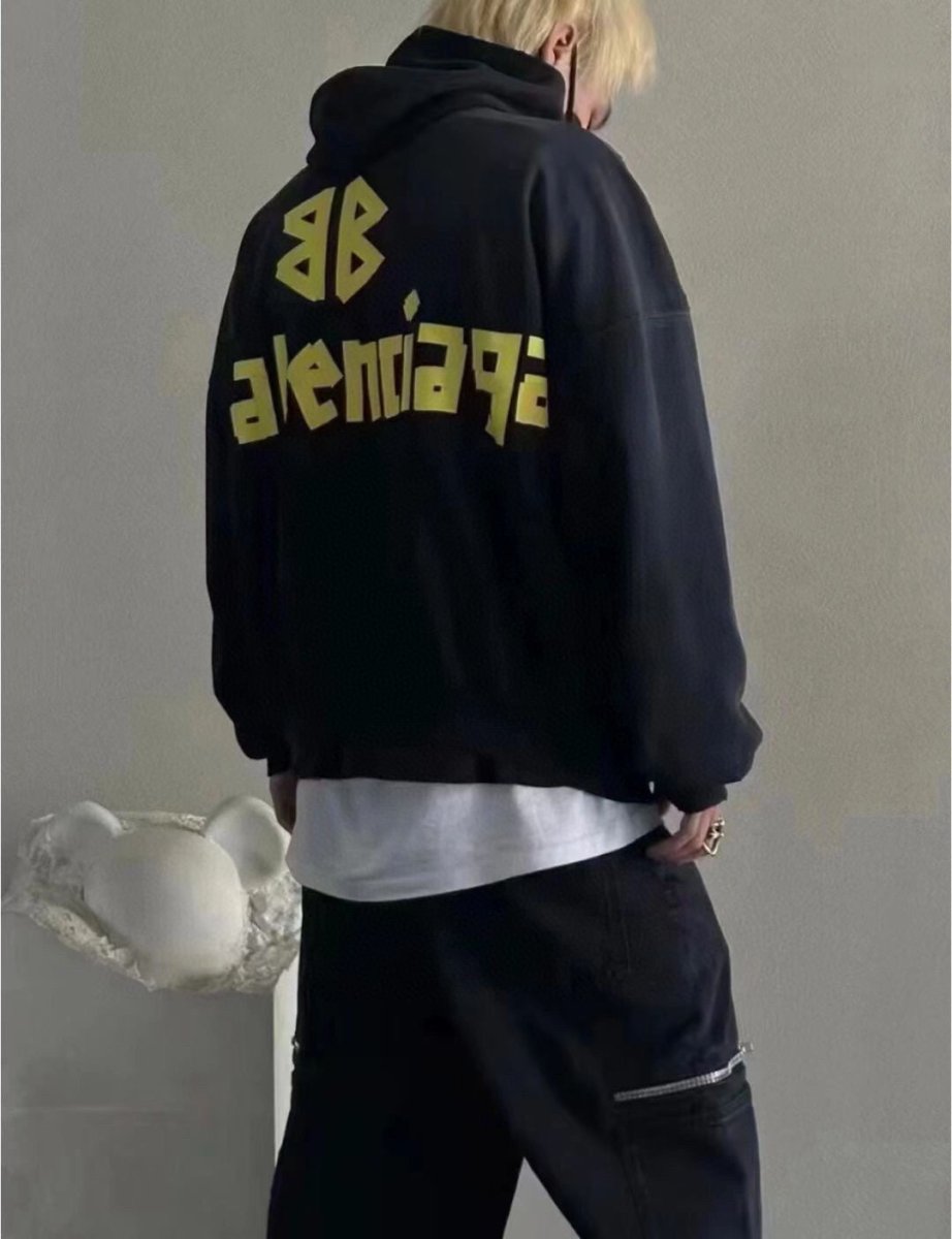 BALENCIAGA ALTERNATIVE LOGO HOODIE NAVY