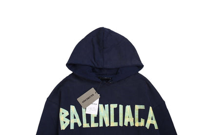 BALENCIAGA ALTERNATIVE LOGO HOODIE NAVY