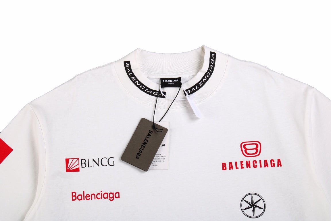 BALENCIAGA SPONSOR LOGO T-SHIRT WHITE