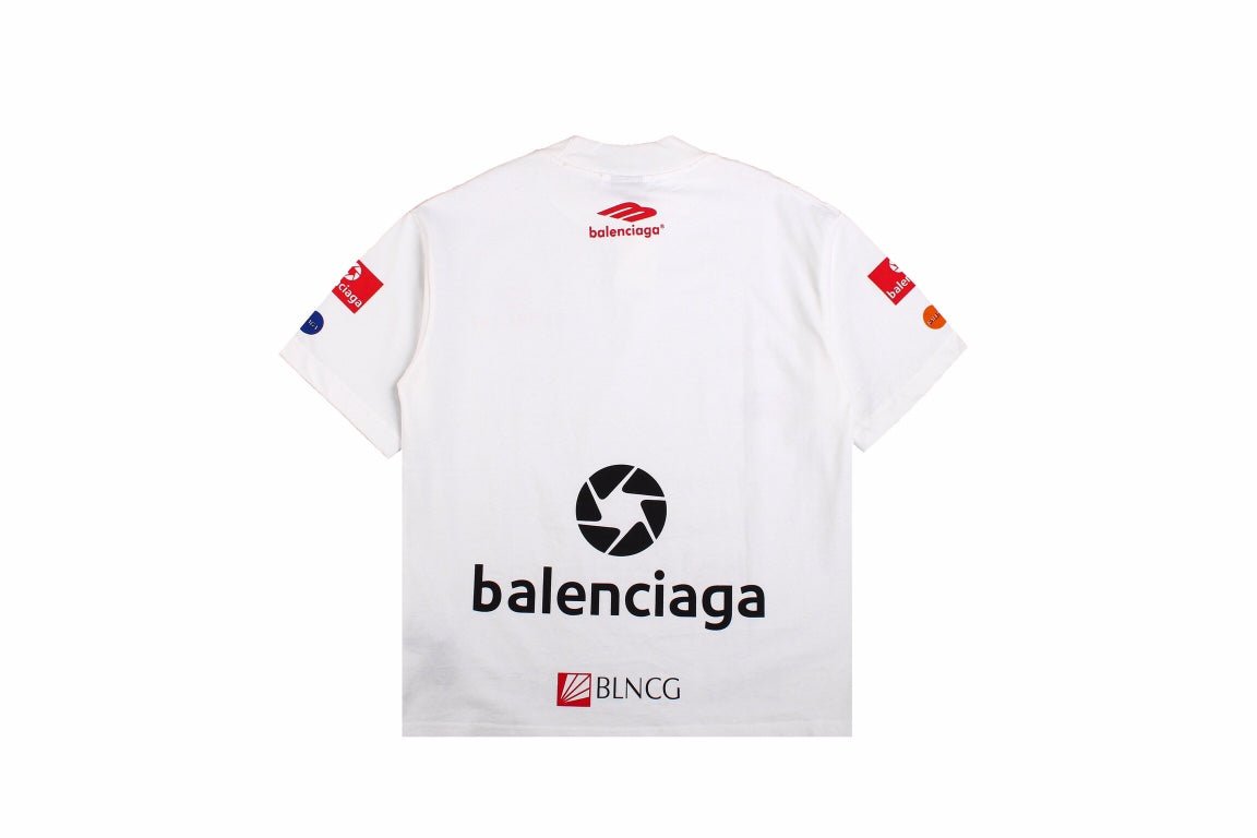 BALENCIAGA SPONSOR LOGO T-SHIRT WHITE