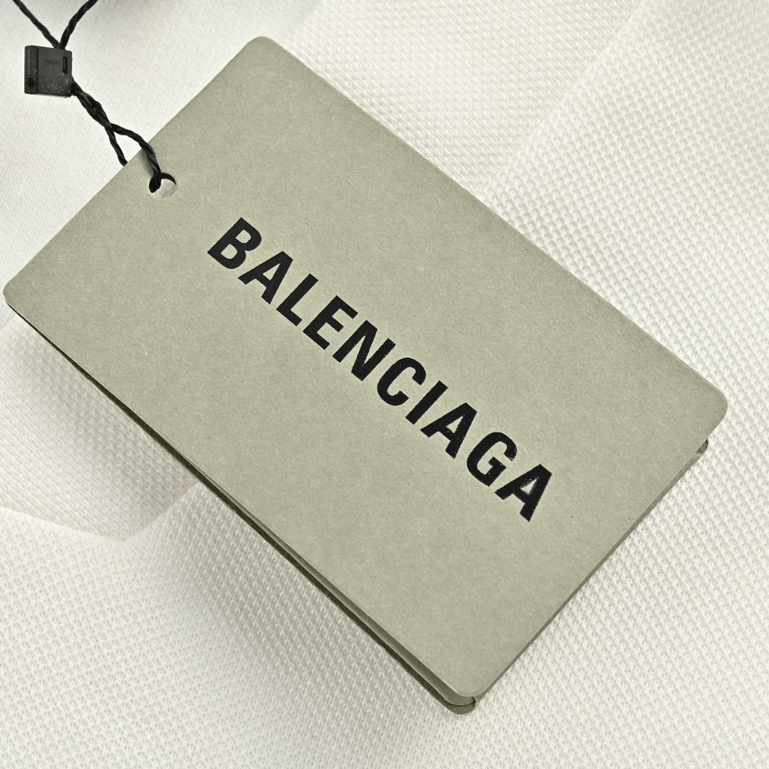 BALENCIAGA LONG SLEEVE LOGO SHIRT WHITE