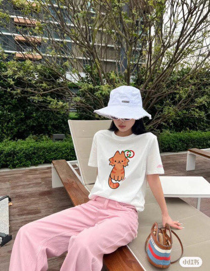 Gucci Cat Graphic T-Shirt (Cream)