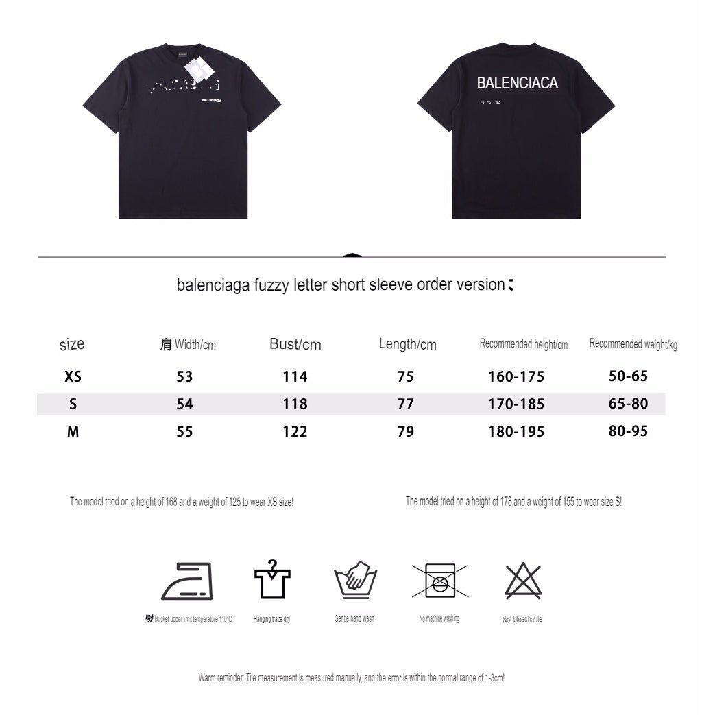 BALENCIAGA DISTRESSED LOGO T-SHIRT BLACK