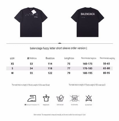 BALENCIAGA DISTRESSED LOGO T-SHIRT BLACK