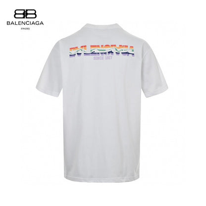 Balenciaga White T-Shirt with Mountain Graphic