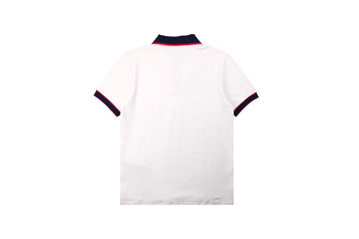 Gucci Polo Shirt with Web Collar (White)