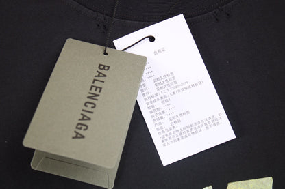 BALENCIAGA LOGO T-SHIRT BLACK YELLOW