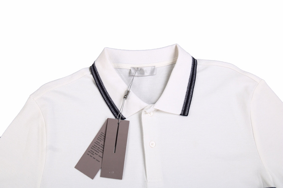 Christian Dior "Striped Logo" Polo Shirt