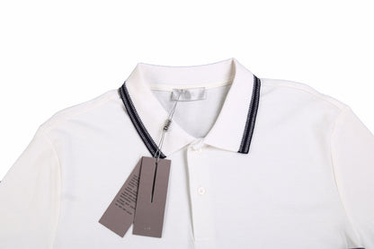 Christian Dior "Striped Logo" Polo Shirt