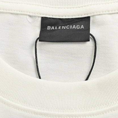 Balenciaga White T-Shirt with Paris Graphic