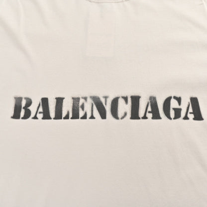 BALENCIAGA STENCIL LOGO T-SHIRT BEIGE