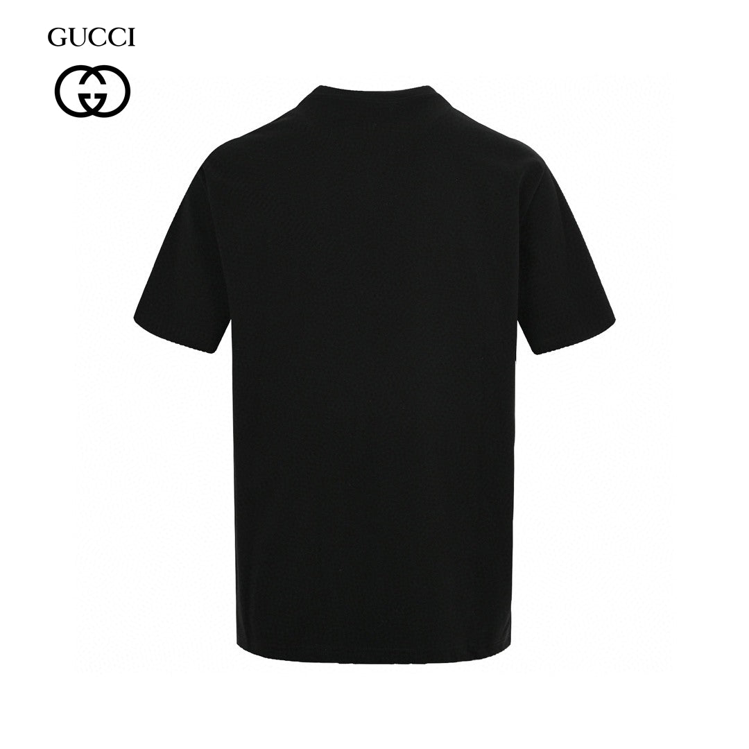 Gucci Black T-Shirt with Heart Graphic