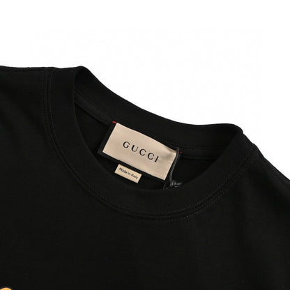 Gucci Black T-Shirt with Dragon Graphic