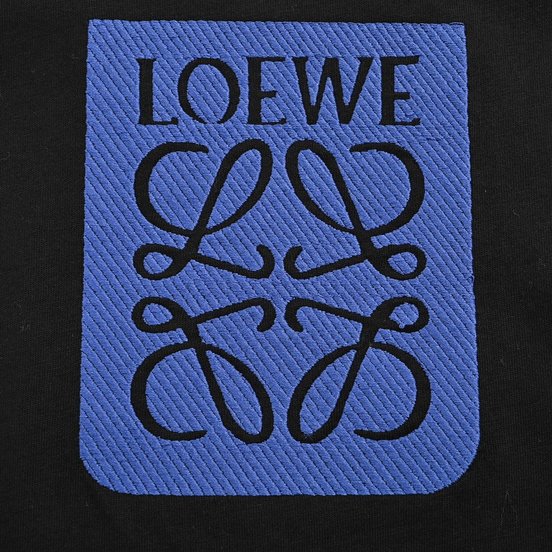 Loewe Black T-Shirt with Blue Pocket