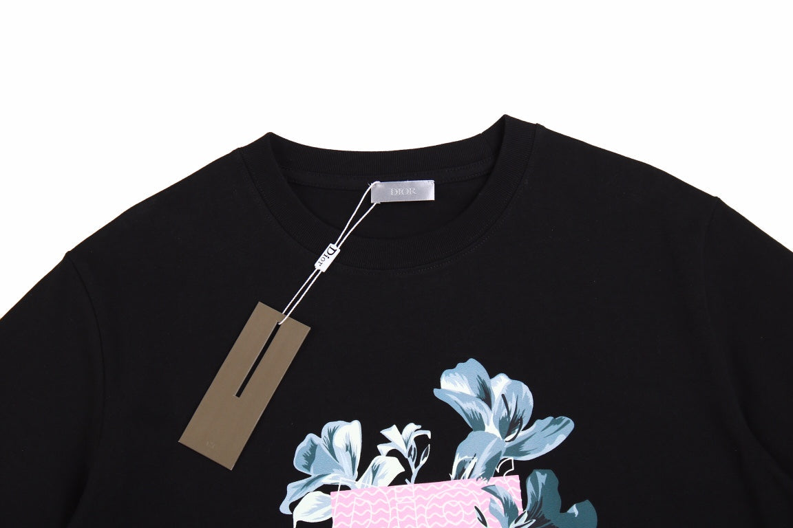 Dior T-Shirt with Floral Graphic Design