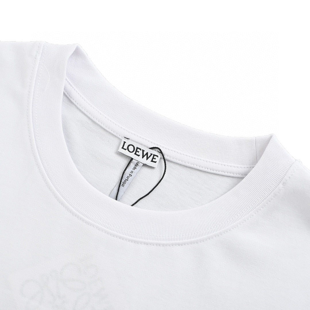 Loewe White T-Shirt with Logo Design