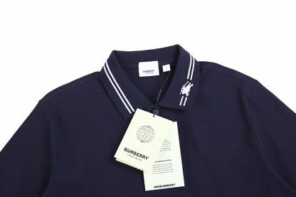 Burberry Polo Shirt with Striped Collar