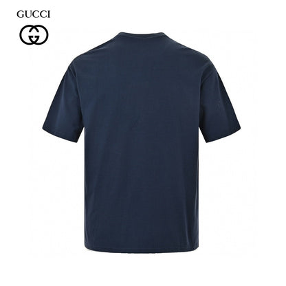 Gucci Navy T-Shirt with Overlapping Logo