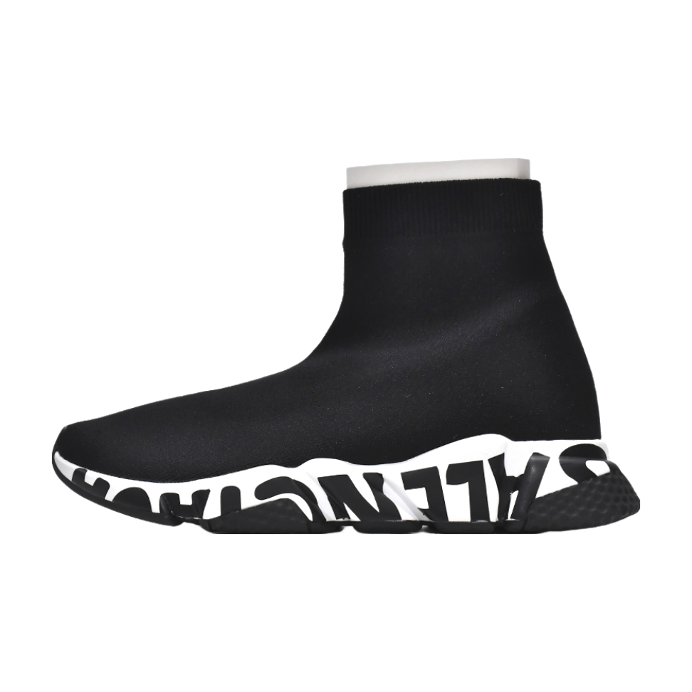 BALENCIAGA SPEED GRAFFITI TRAINER x BLACK WHITE